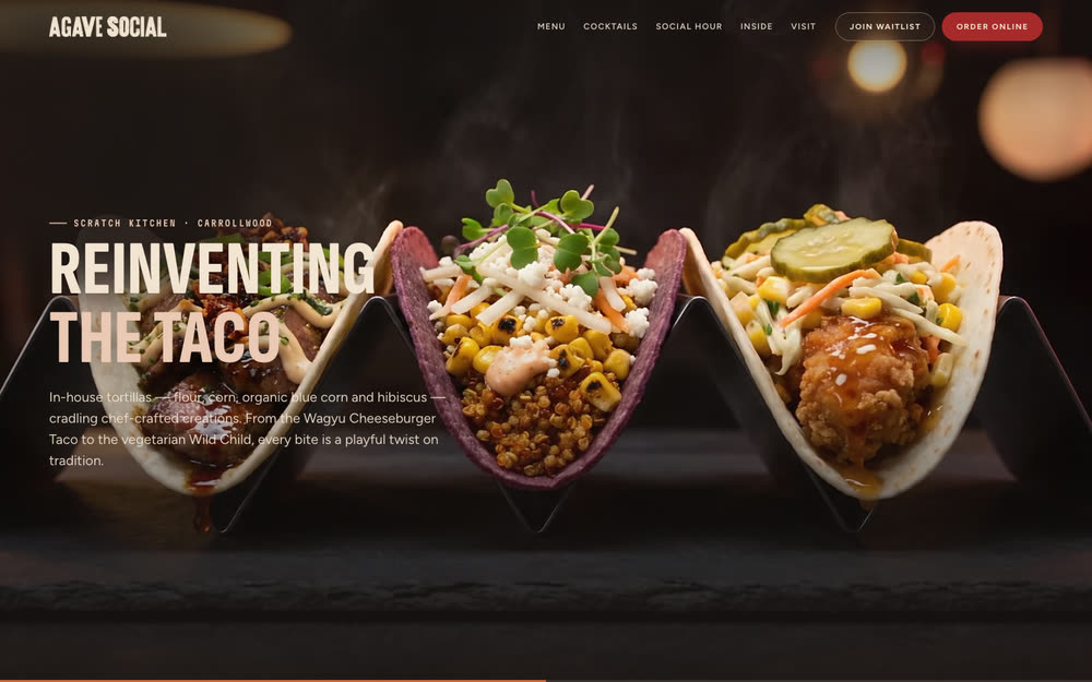 Home page of the Agave Social demo site