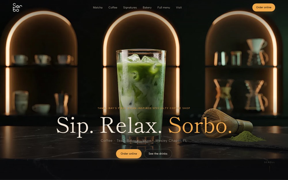 Home page of the Sorbo demo site